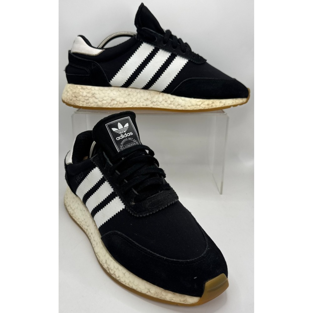 Adidas Core Black White Gum Low Top Lace Up Sneakers D97344 iniki runner Men 8